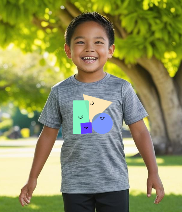 Boys Half Sleeves Shape Print T-shirt