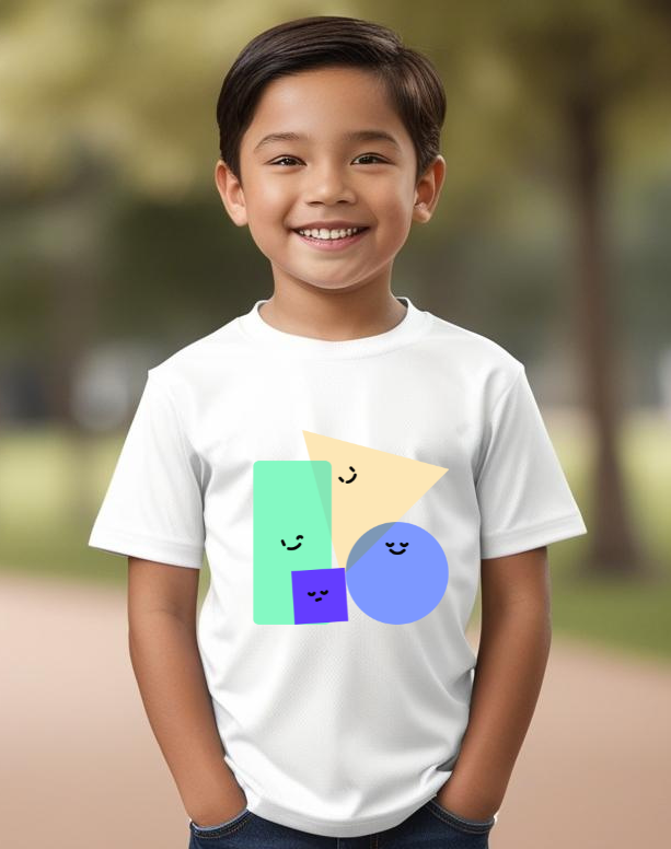 Boys Half Sleeves Shape Print T-shirt