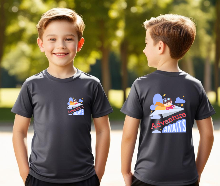 Boy's Front-Back Adventure Print T-shirt