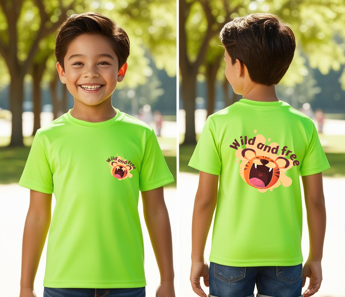 Boy's Front-Back Wild Print T-shirt