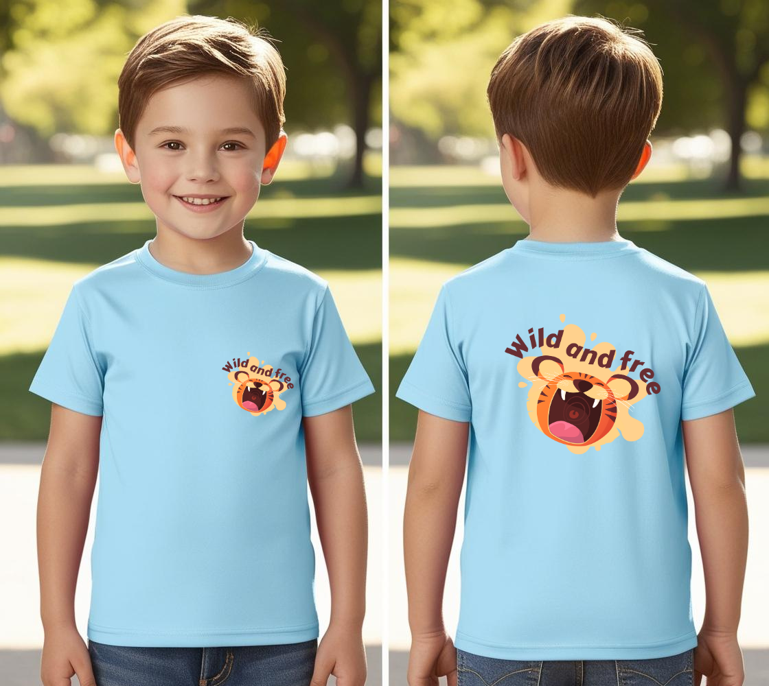 Boy's Front-Back Wild Print T-shirt