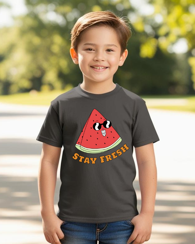 Boys Half Sleeves Watermelon Print T-shirt
