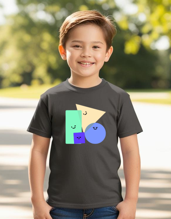 Boys Half Sleeves Shape Print T-shirt