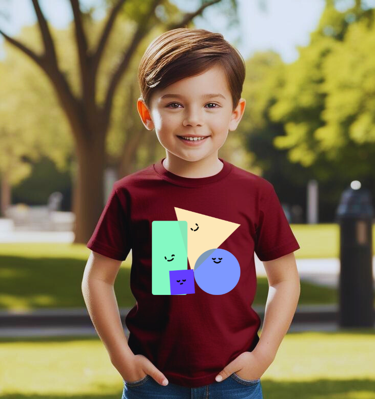 Boys Half Sleeves Shape Print T-shirt