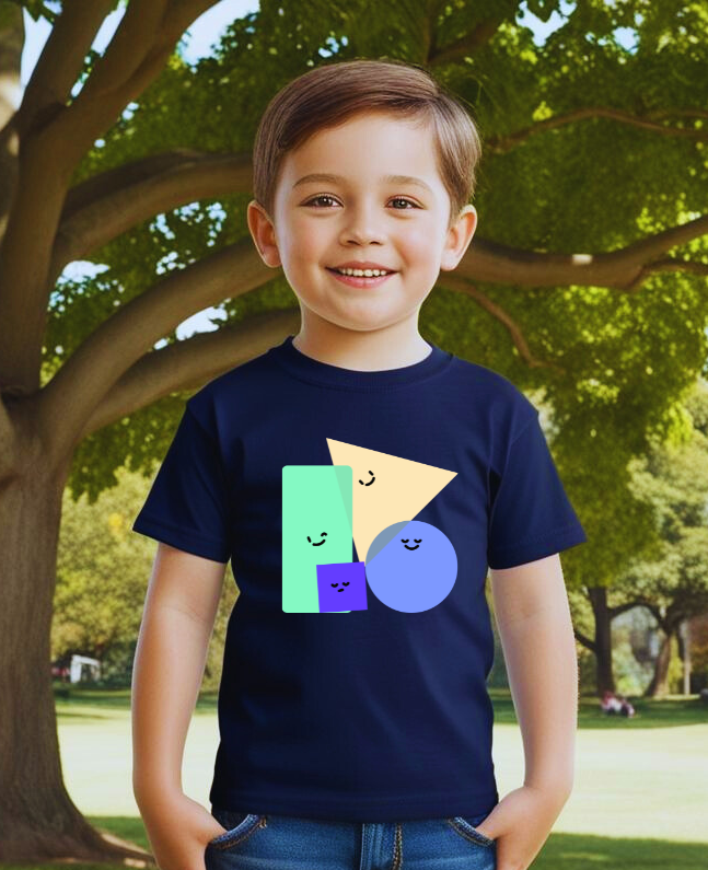 Boys Half Sleeves Shape Print T-shirt