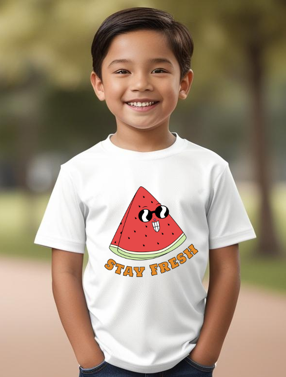 Boys Half Sleeves Watermelon Print T-shirt