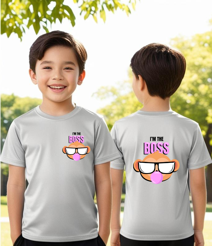 Boy's Fron-Back Boss Print T-shirt