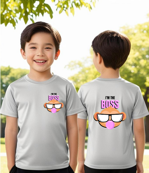Boy's Fron-Back Boss Print T-shirt