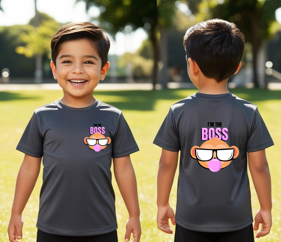 Boy's Fron-Back Boss Print T-shirt