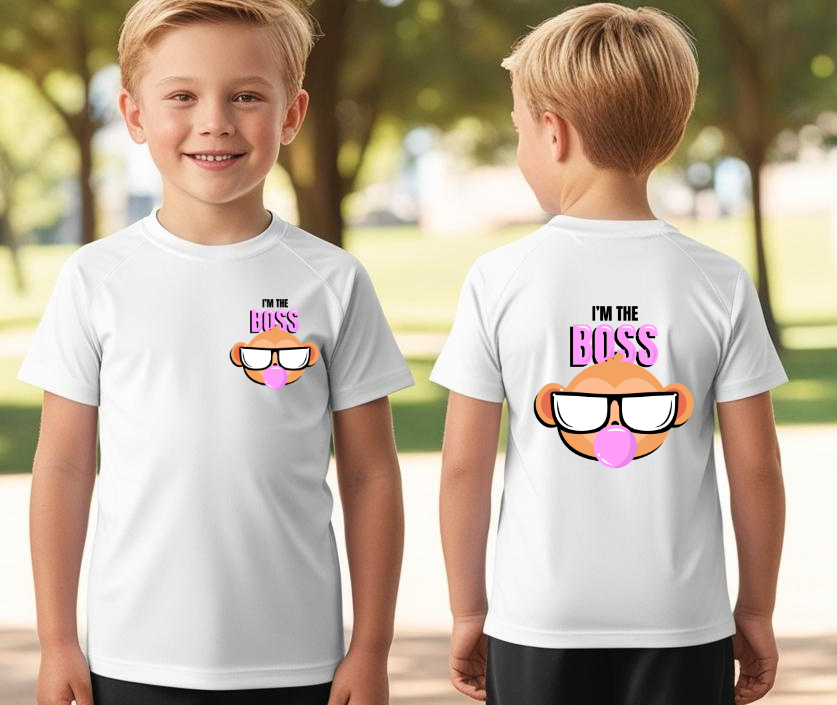 Boy's Fron-Back Boss Print T-shirt