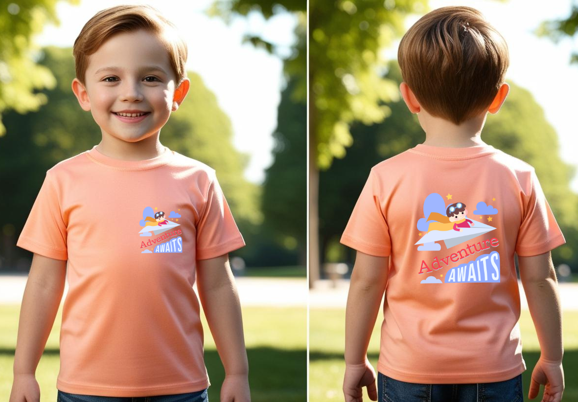 Boy's Front-Back Explore Print T-shirt