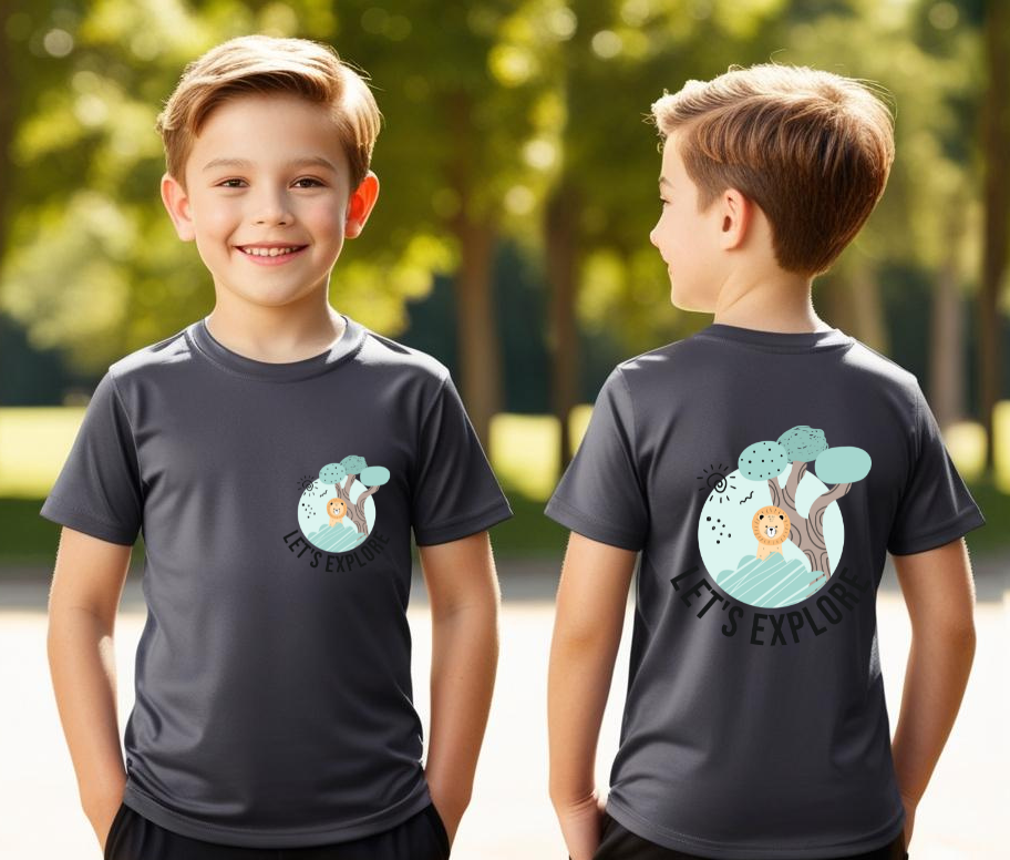 Boy's Front-Back Explore Print T-shirt