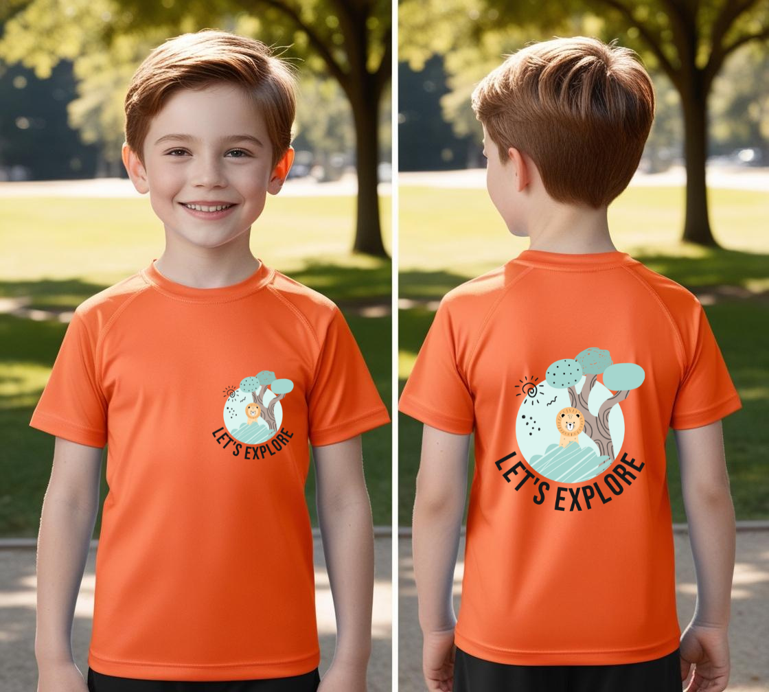 Boy's Front-Back Explore Print T-shirt