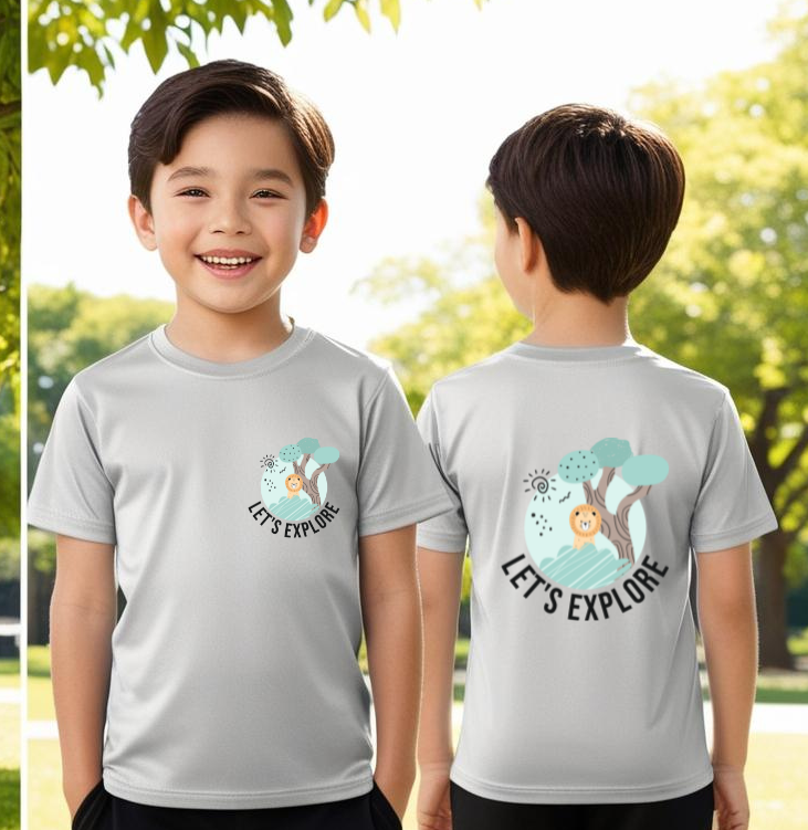 Boy's Front-Back Explore Print T-shirt